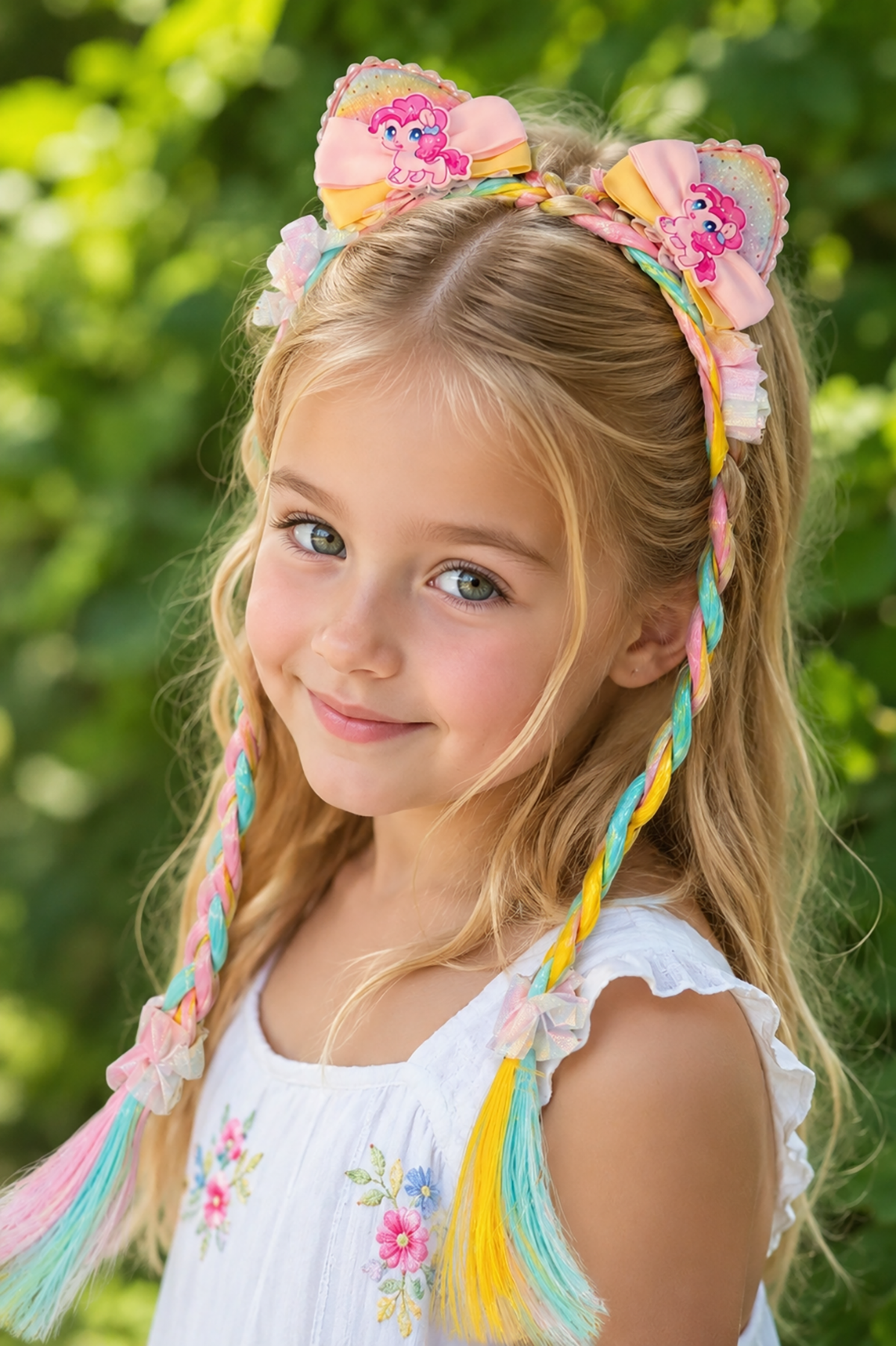 Mixed colour children's tiara with ear detail