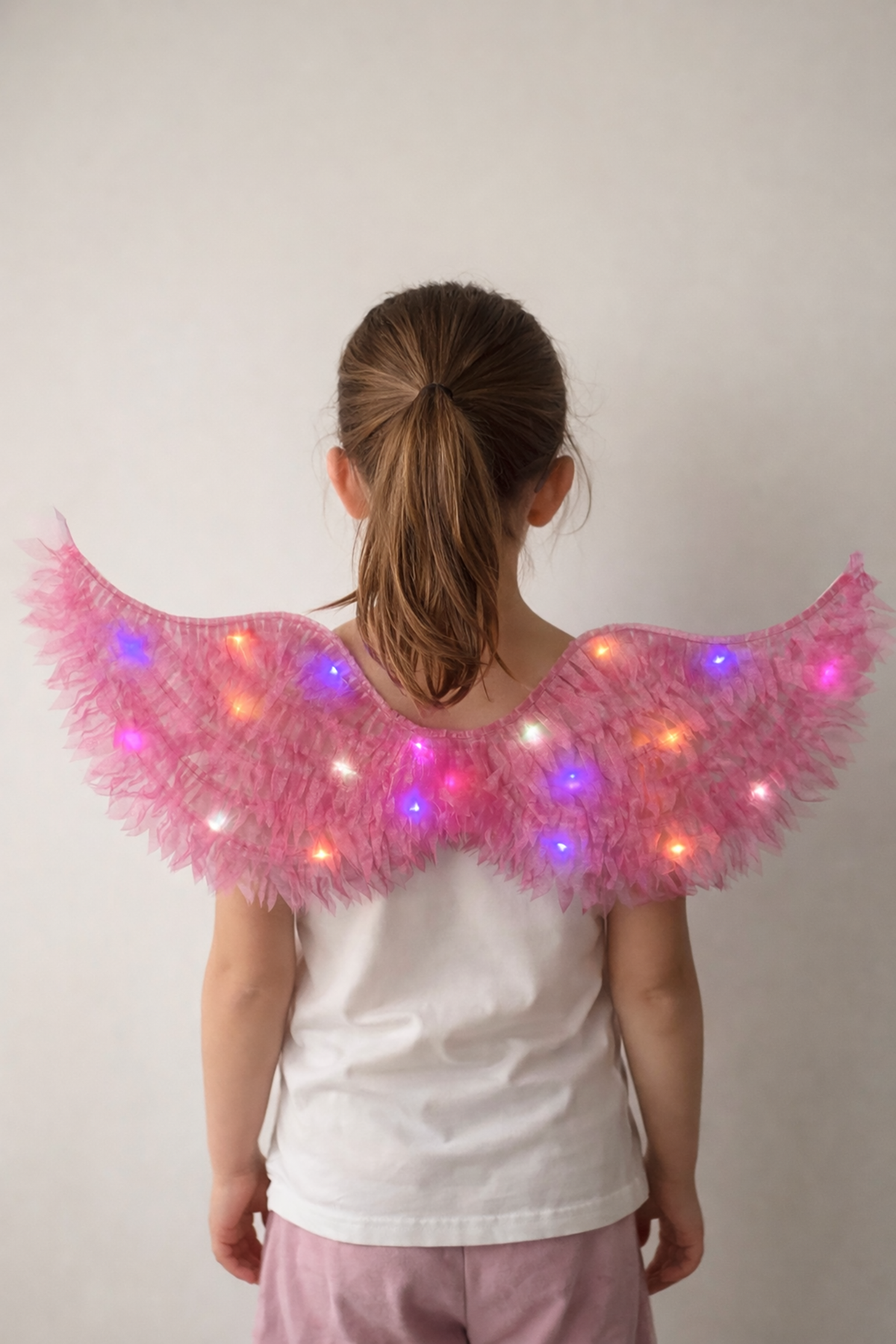 Fuchsia LED light-up angel wings