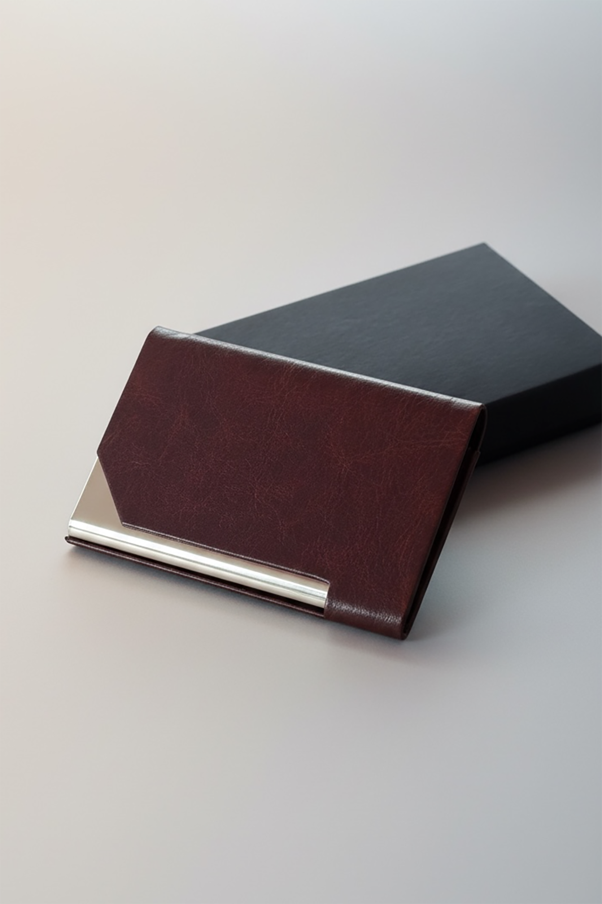 Burgundy slim card holder