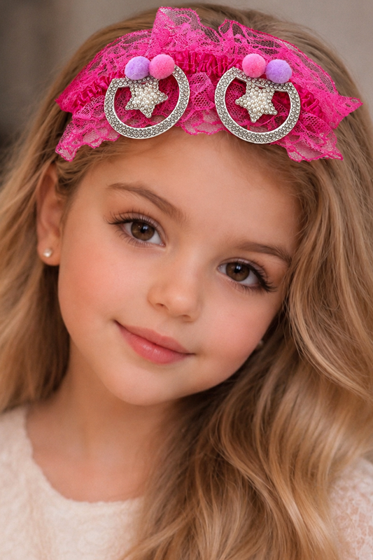 Pink star children's headband