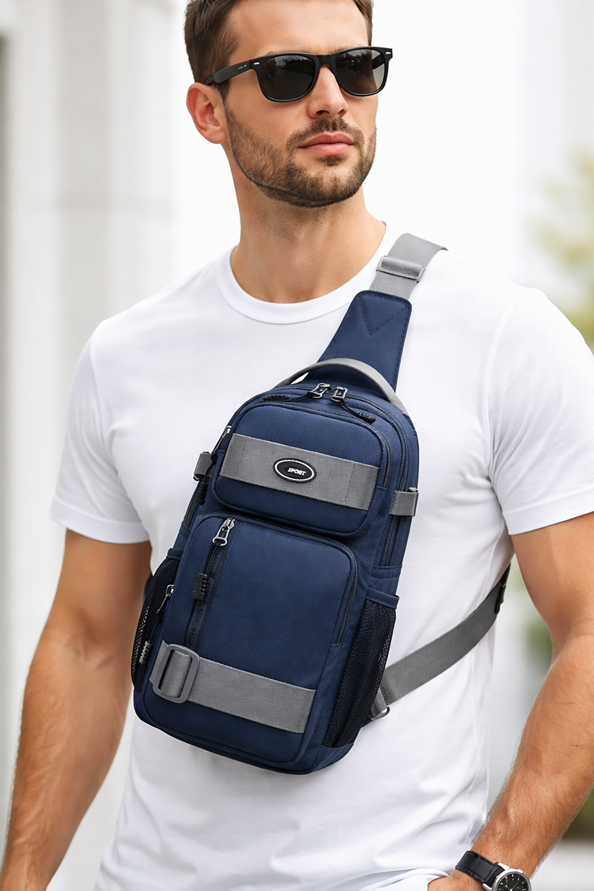 Navy crossbody shoulder bag