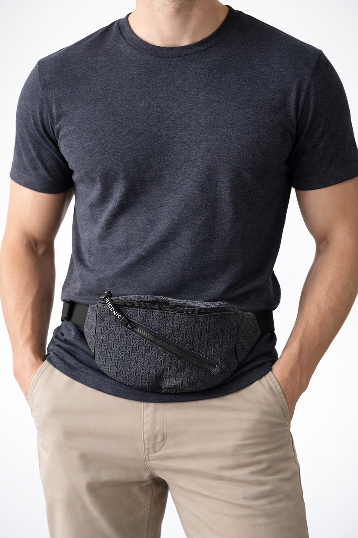 Navy water-resistant belt bag
