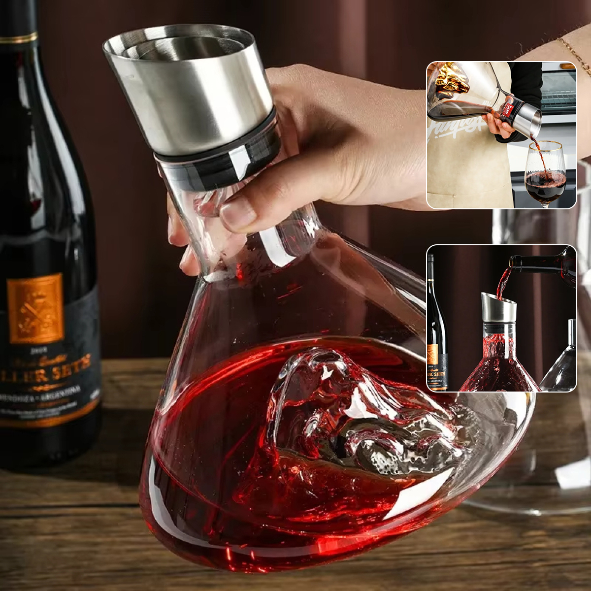 Iceberg glass wine decanter