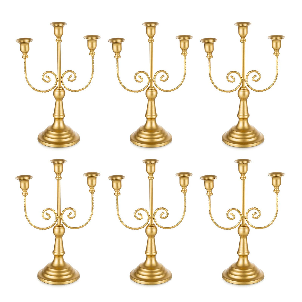 Three-arm gold candelabra