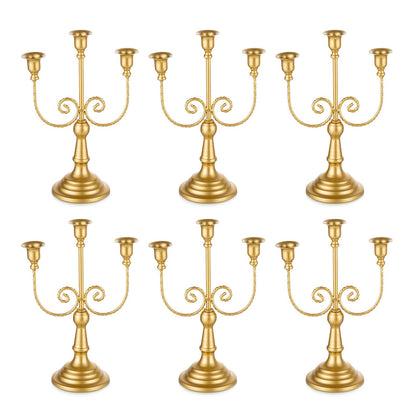 Three-arm gold candelabra