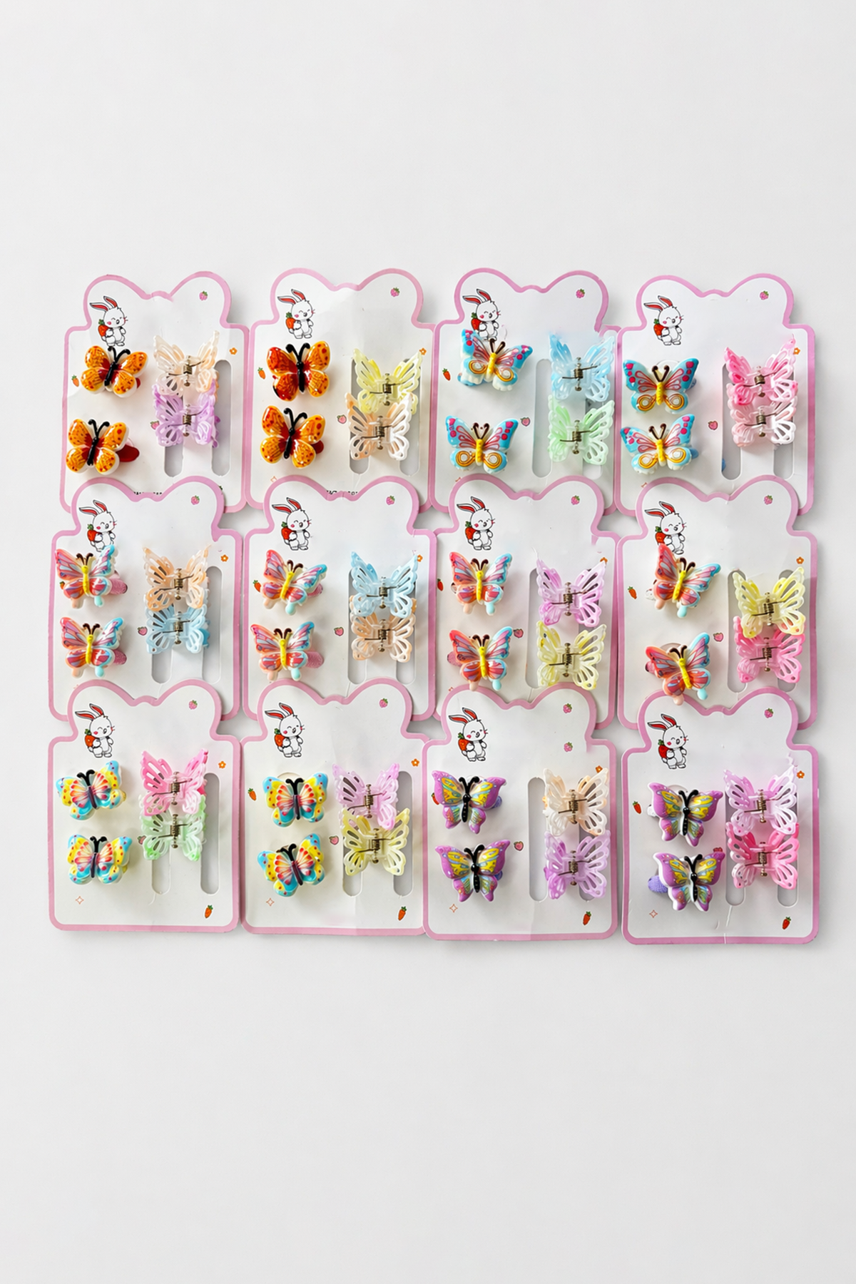 Butterfly hair clip set, mixed colours