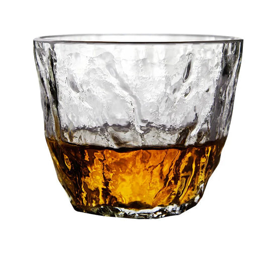 Whiskey glass with spirit poured