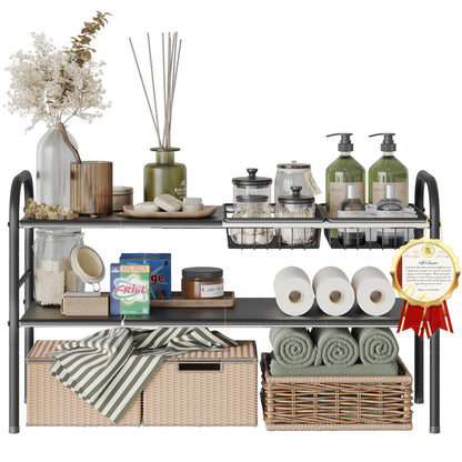 Under-sink organiser, two-tier design