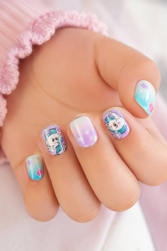 Children's press-on nails, mixed pattern