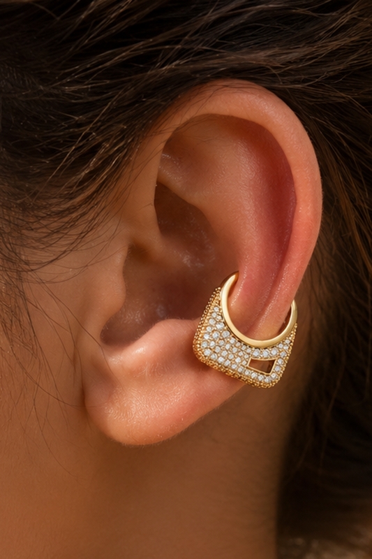 Gold-tone stone-set ear cuff