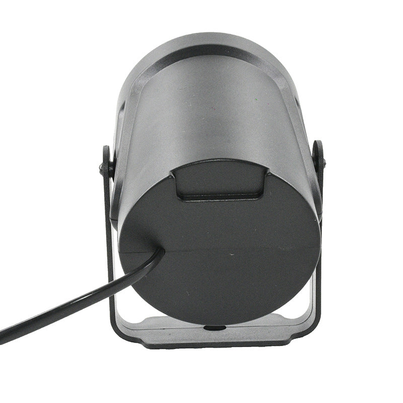 Rear of the snowflake projector showing the bracket and cable