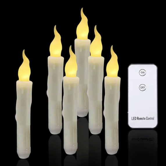 Flameless candles grouped