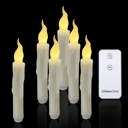 Flameless candles grouped