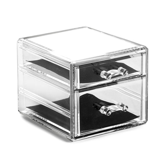 Clear acrylic two-drawer organiser