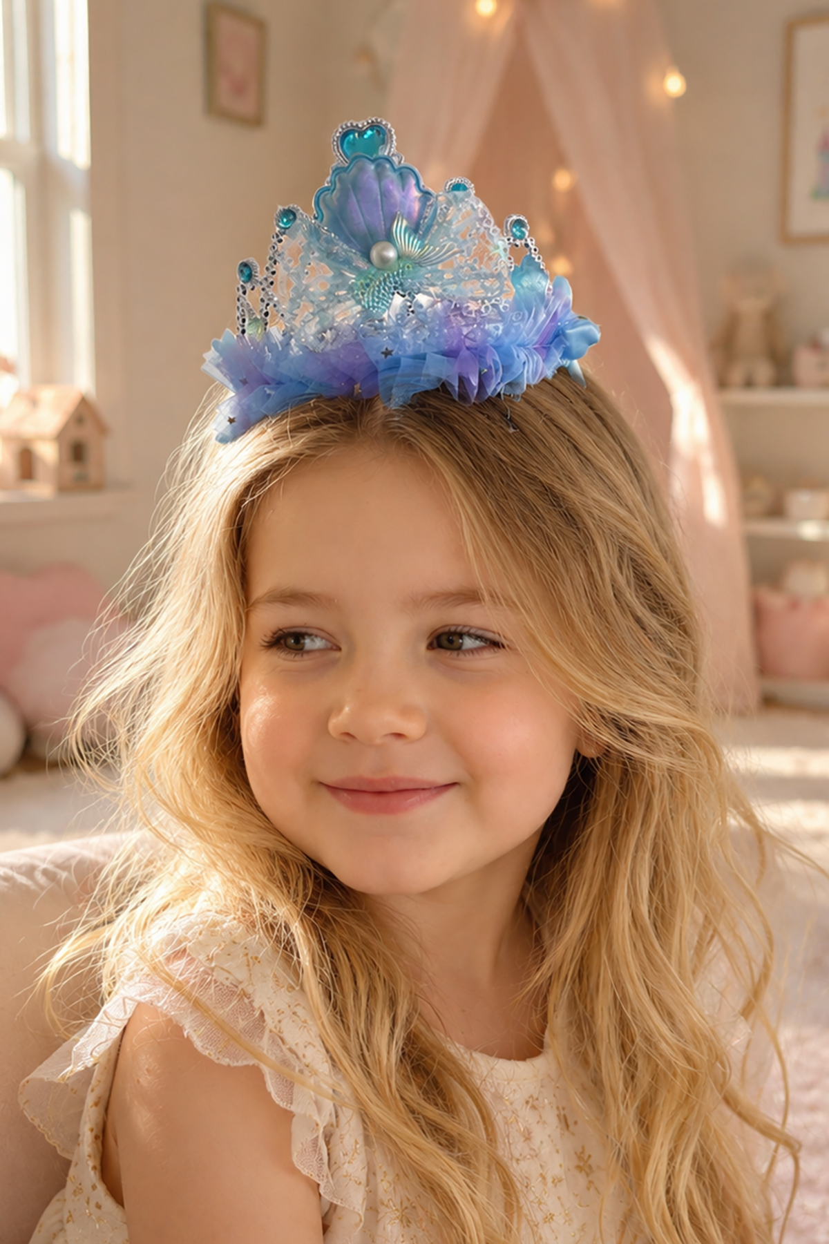 Blue stone-detail children's tiara