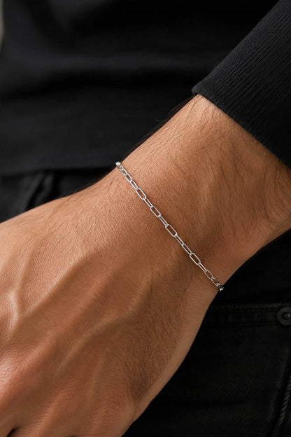 Steel chain bracelet, figaro link