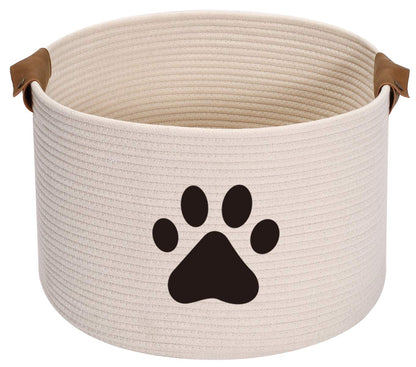 Woven rope storage basket, beige