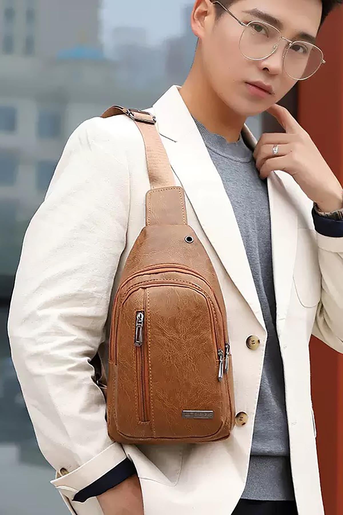 Brown crossbody shoulder bag