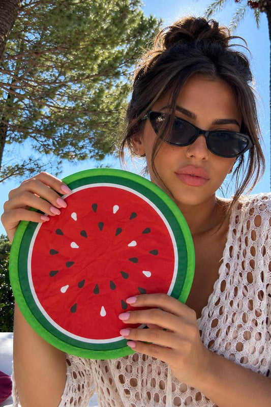 Folding hand fan, watermelon print