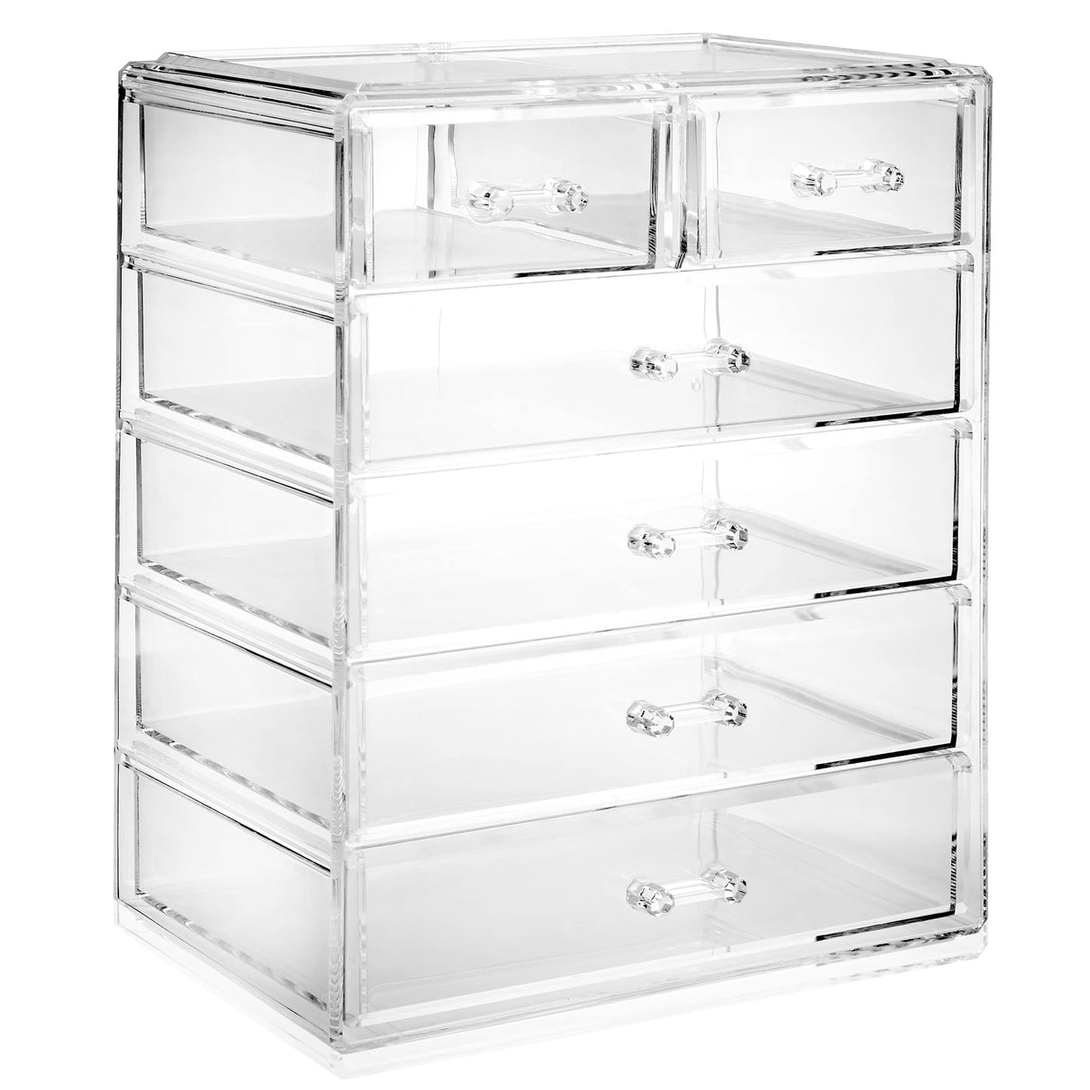 Acrylic organiser on a vanity