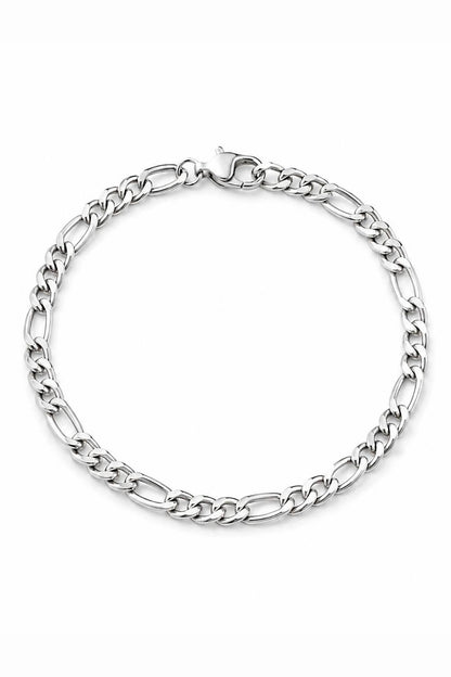 Steel chain bracelet, curb link