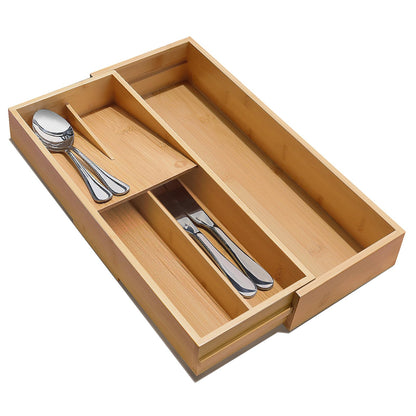 Bamboo drawer organiser, six compartments
