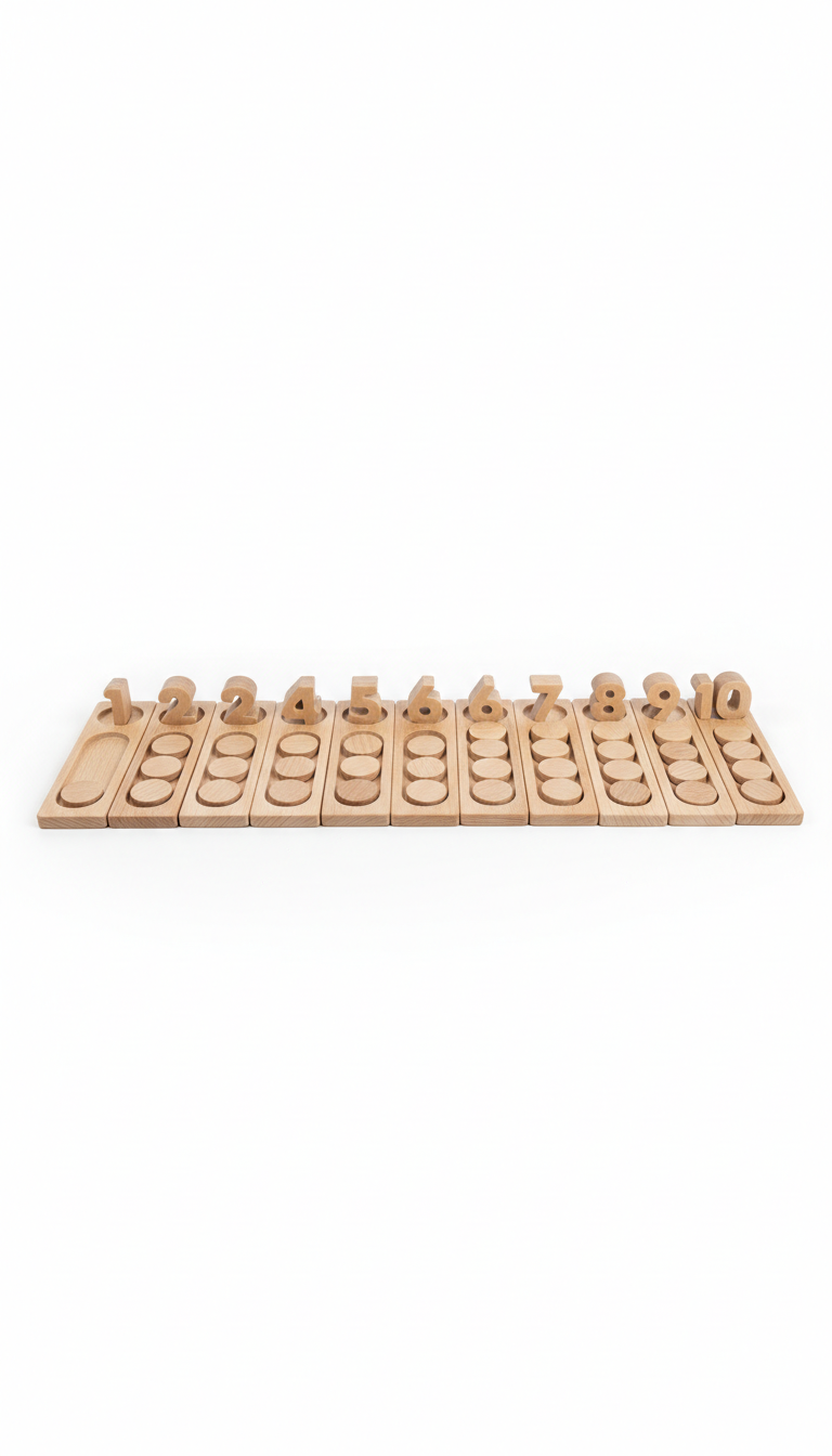 Montessori Wooden Number Learning Cards