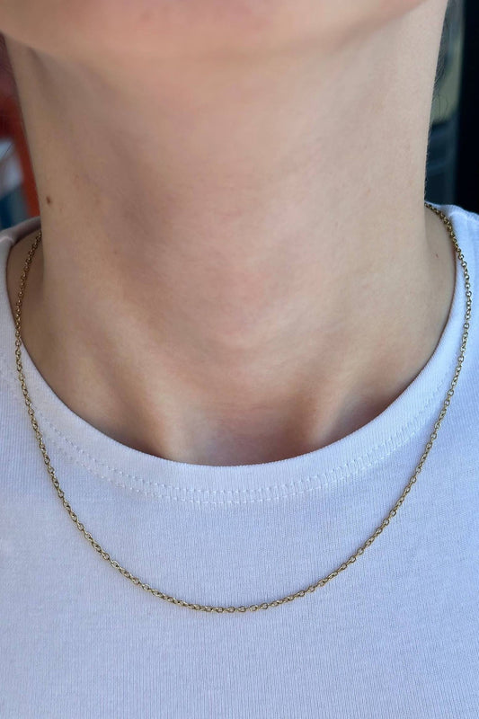 Gold-tone fine chain-link necklace